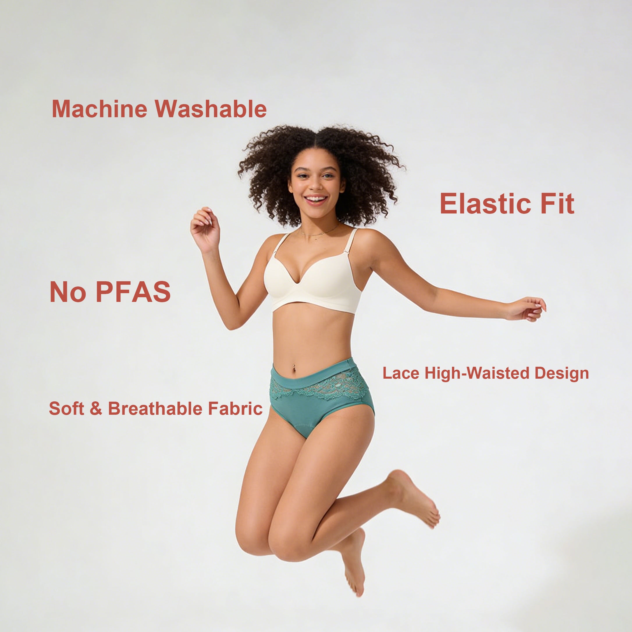 Mivorae High Waisted Period Underwear in Cotton For Medium Flows