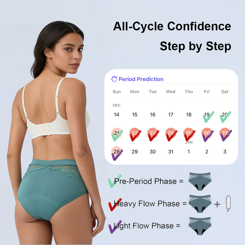 Mivorae High Waisted Period Underwear in Cotton For Medium Flows