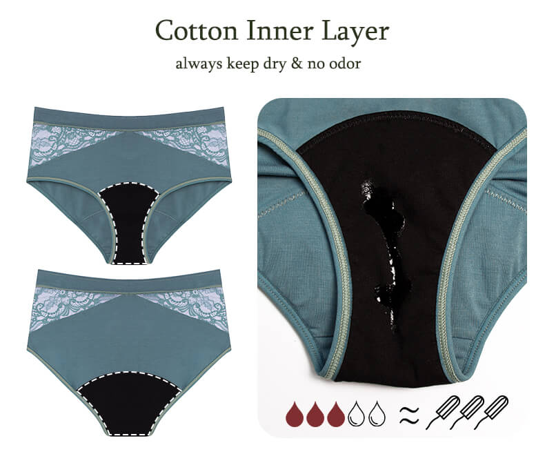 Mivorae High Waisted Period Underwear in Cotton For Medium Flows