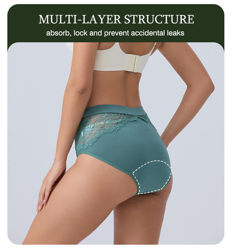 Mivorae High Waisted Period Underwear in Cotton For Medium Flows