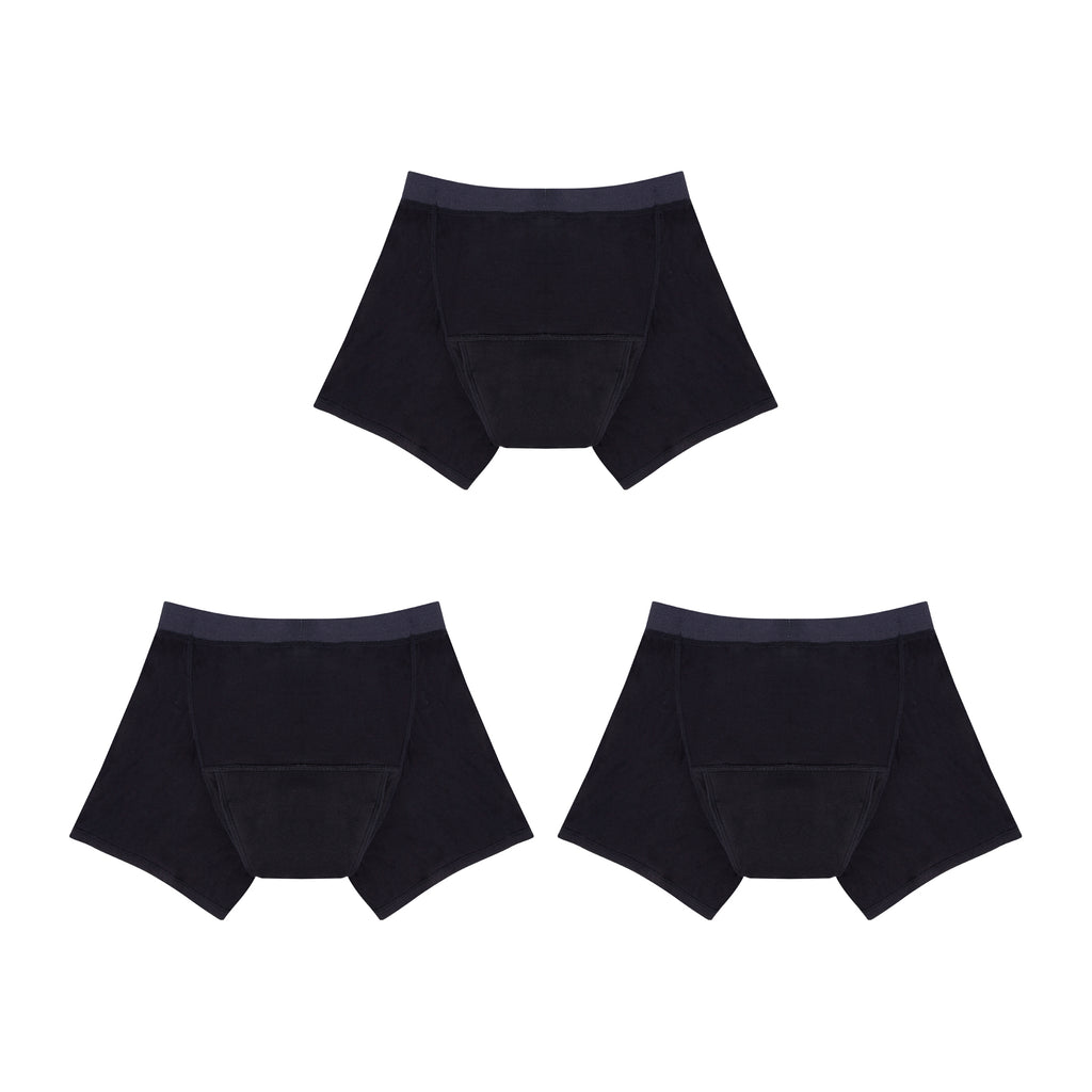 Mivorae Men's Washable Incontinence Boxer Briefs- 3 Pack