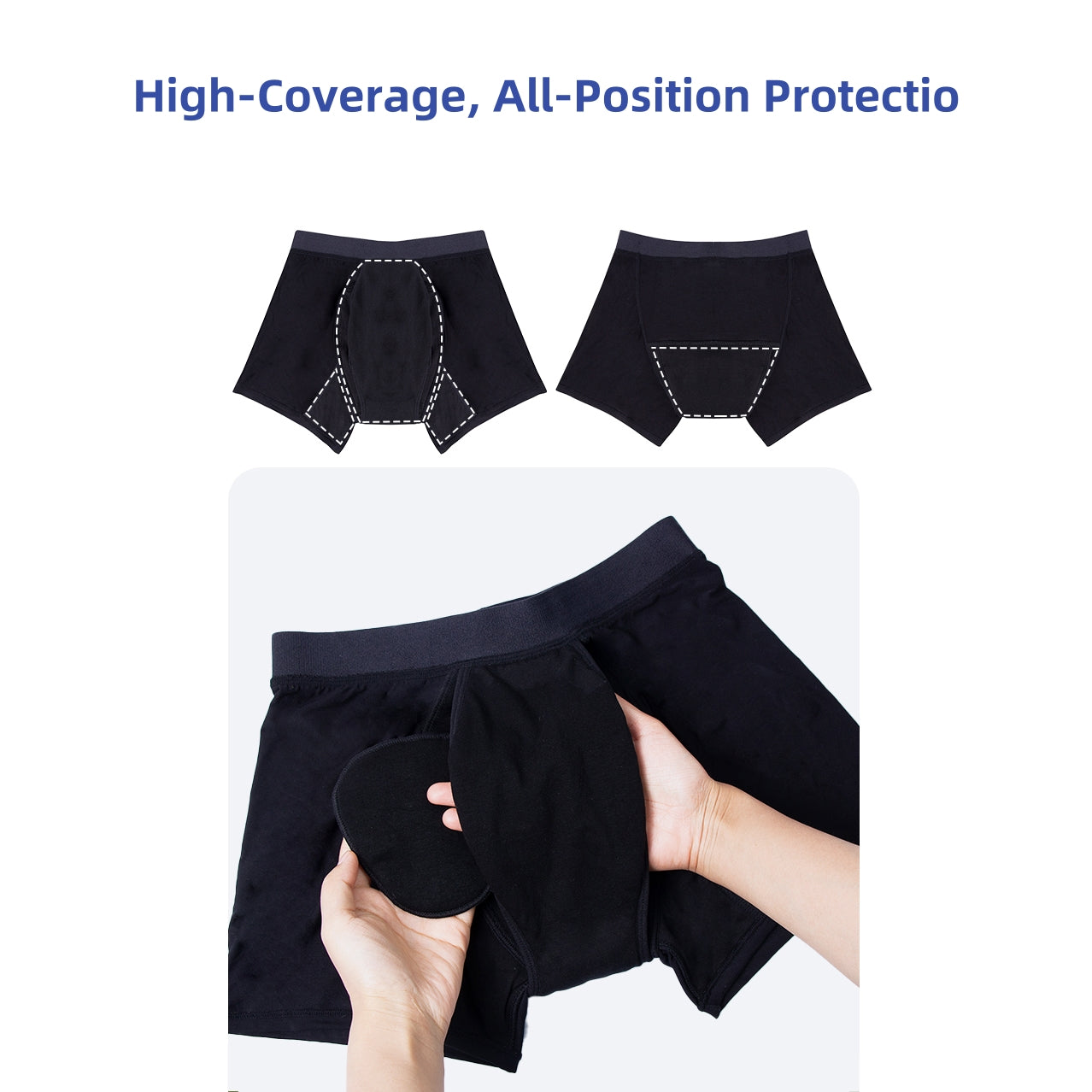 Mivorae Men's Washable Incontinence Boxer Briefs- 3 Pack