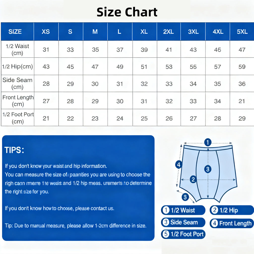 Mivorae Men's Washable Incontinence Boxer Briefs- 1 Pair